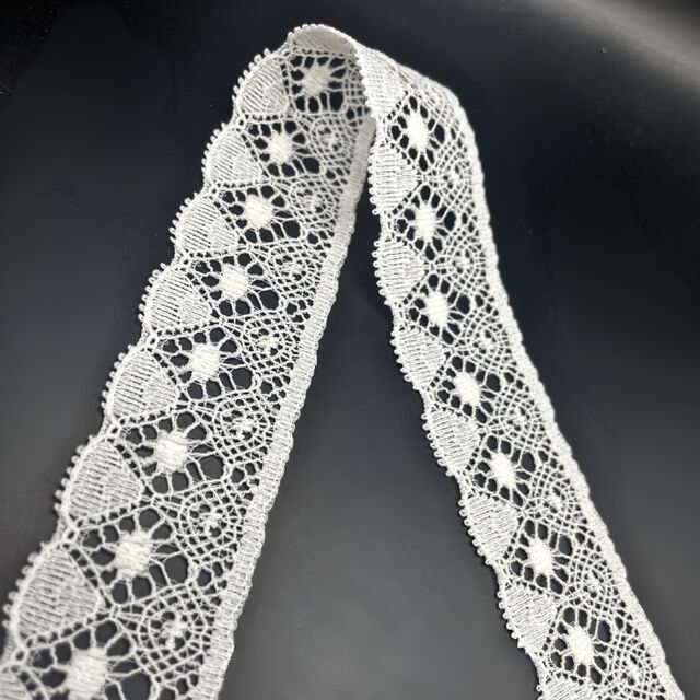 Fine Crochet Lace Trim - White