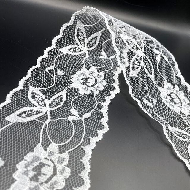 Polyester Flat Lace Trim - Grace - White