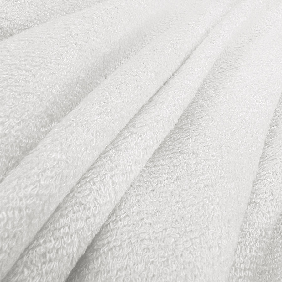 Super Soft Bamboo Polyester Towelling Fabric White
