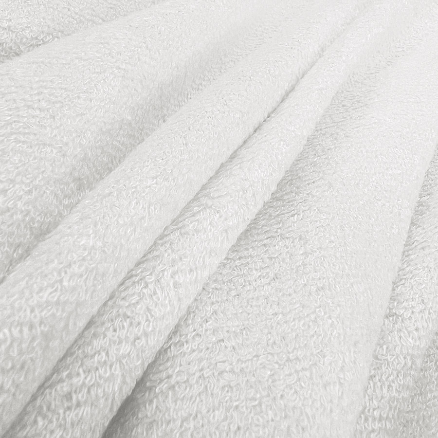 Super Soft Bamboo & Polyester Towelling Fabric - White