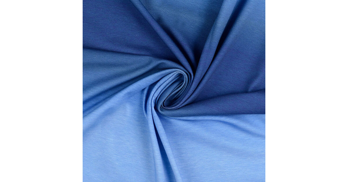Digital Print Oeko-Tex Dress Fabric | Cotton Jersey - Ombre Blue