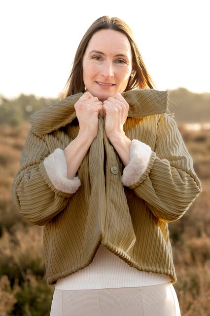 Fur Lined Cord - Beige