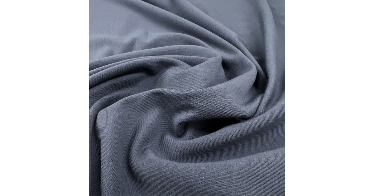 Cotton Elastane Fabric | GOTS Organic French Terry - Denim