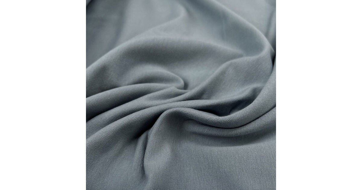 Cotton Jersey Fabric | GOTS Organic French Terry - Dusty Blue