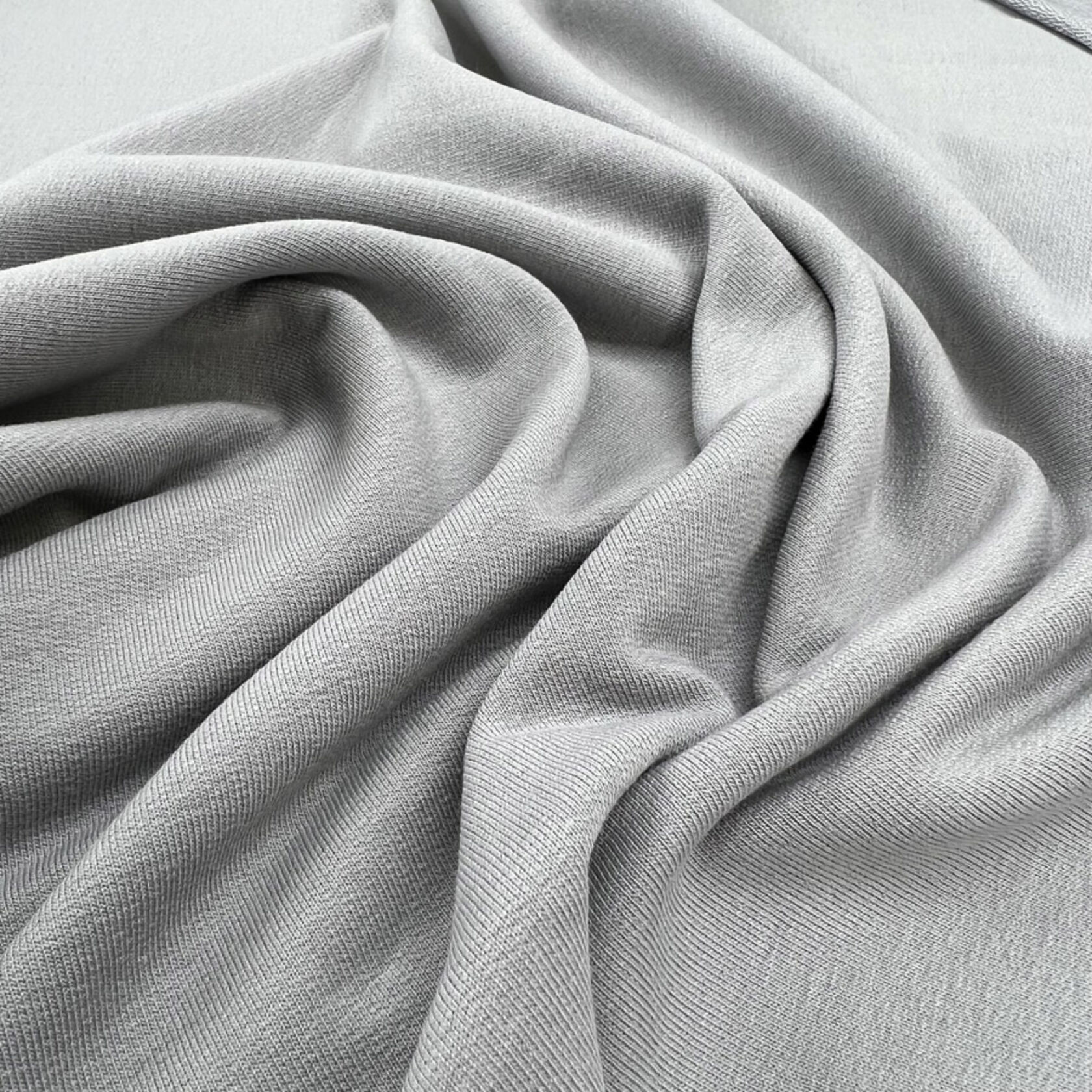 Cotton Elastane Knit Fabric  GOTS Organic French Terry - Grey