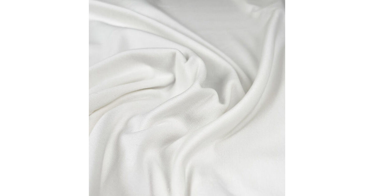 Cotton Elastane Fabric | GOTS Organic French Terry - Soft White