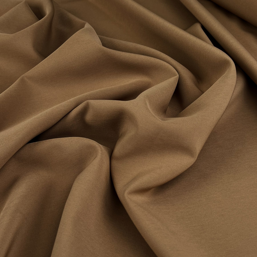 Camel Polyester/Spandex Interlock Fabric