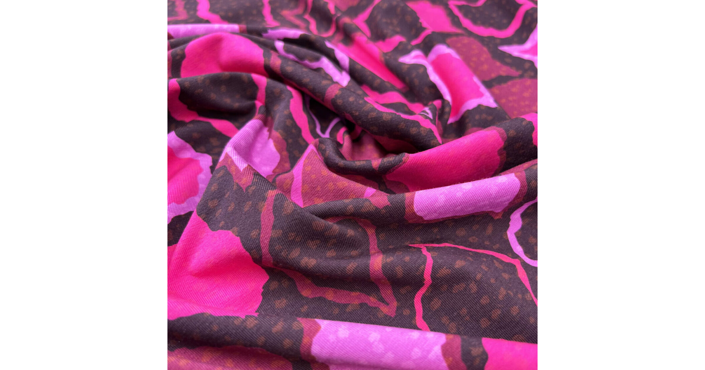 Pink Abstract Knit Fabric | Stof Avalana Cotton Jersey - Palooza