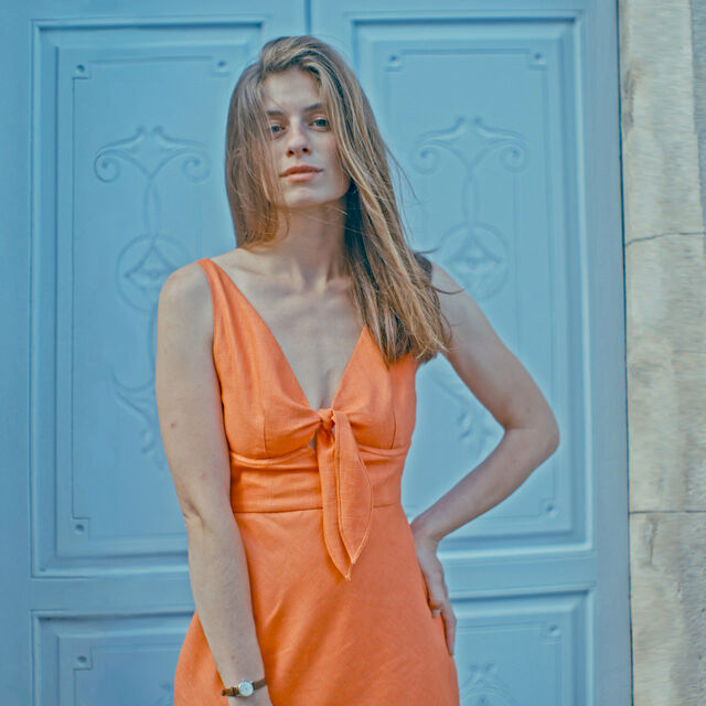 Pure Linen - Orange / Customer Make by Criss - Pure Linen - Orange Dress - August 2023