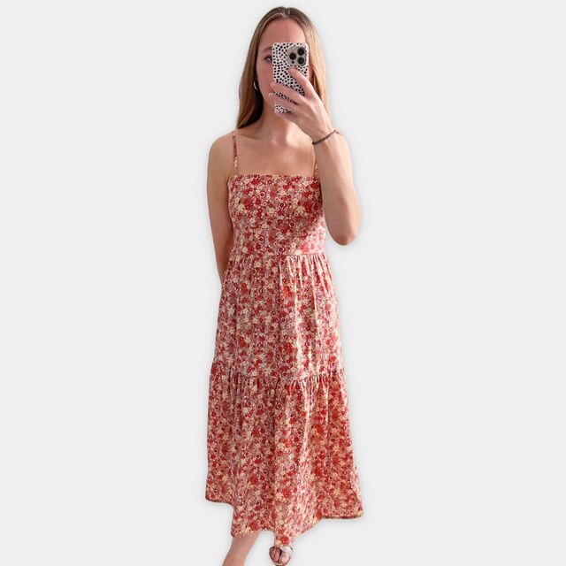 Poplin Styles - Vintage Fields - Orange / Customer Make by Laura - Poplin Styles - Vintage Fields - Orange Fabric - Inspired by an Oscar De La Renta Dress - August 2023