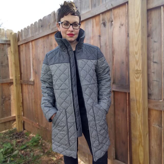 Canne - Quilted Wool Tweed / Customer Make by Leslie  - Canne - Quilted Wool Tweed - Waffle Patterns - Mitsuba Puffer Jacket - November 2023