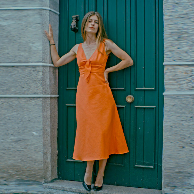 Pure Linen - Orange / Customer Make by Criss - Pure Linen - Orange Dress - August 2023