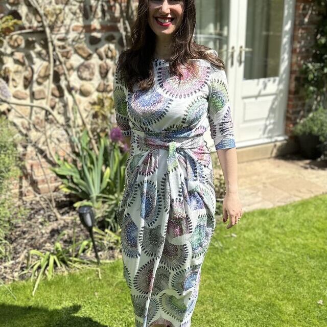 Named - Kielo Wrap Dress & Jumpsuit Pattern (UK 4-28) / Customer Make by Isabelle - Austrian Jersey - Fantail - Named Clothing Kielo Wrap Dress - June 2023