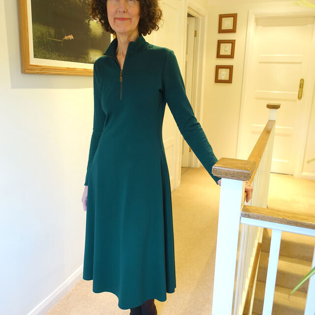 Luxury Ponte - Emerald / Customer Make by Janet - Luxury Ponte - Emerald - McCalls 8138 Dress - June 2023