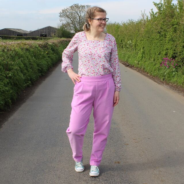Cord - Baby Pink / Customer Make by Ruth - Cord - Baby Pink Fabric - Simplicity 9376 Trousers - May 2023