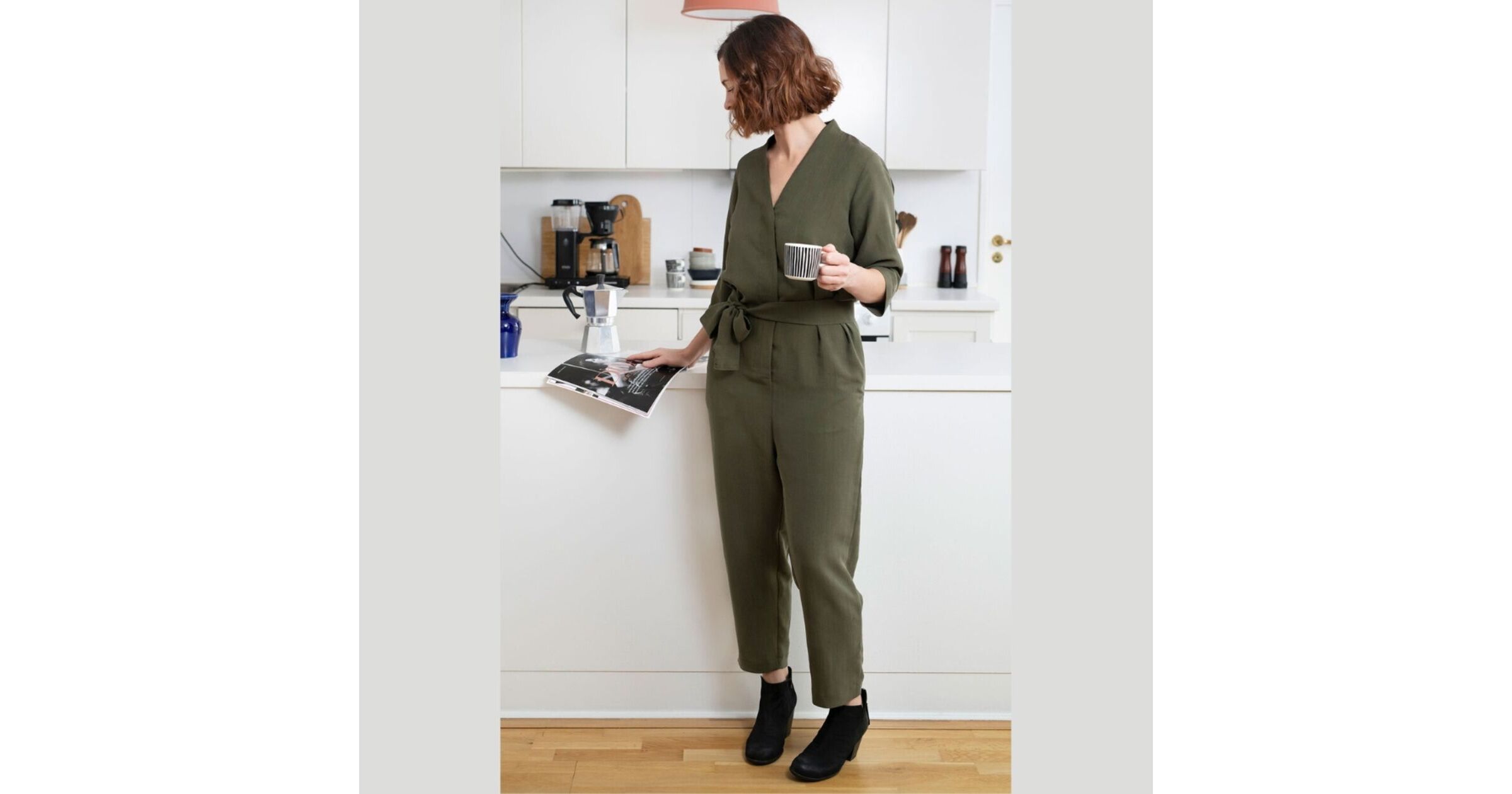 V-Neck Jumpsuit Paper Sewing Pattern | The Assembly Line