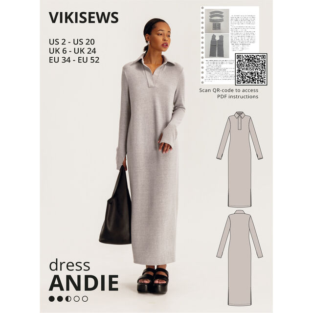 Vikisews - Andie Dress Sewing Pattern (UK 6-24)