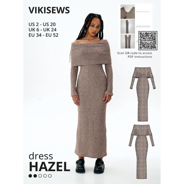 Vikisews - Hazel Dress Sewing Pattern (UK 6-24)