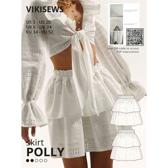 Vikisews - Polly Skirt Sewing Pattern (UK 6-24)