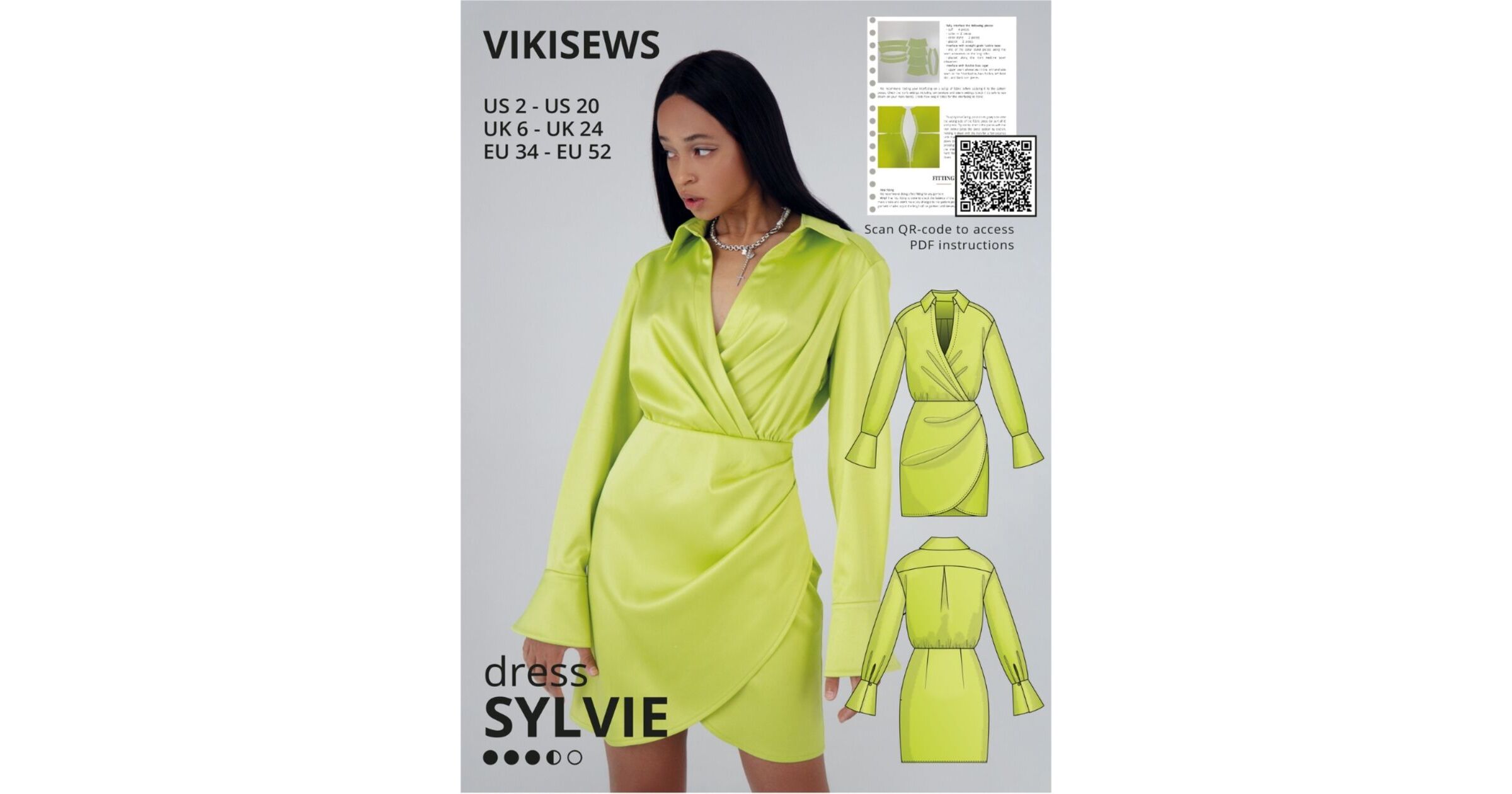 Sylvie Dress | Paper Sewing Pattern | Vikisews (UK 6-24)