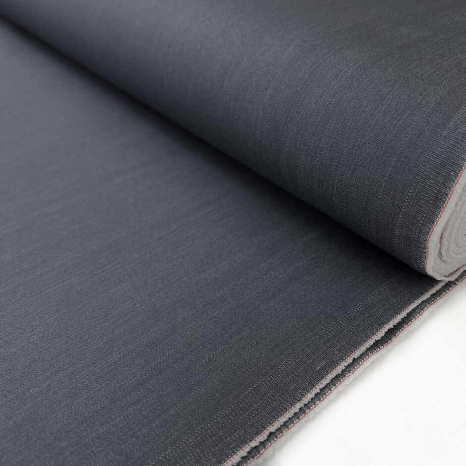 Grey stretch denim fabric sale