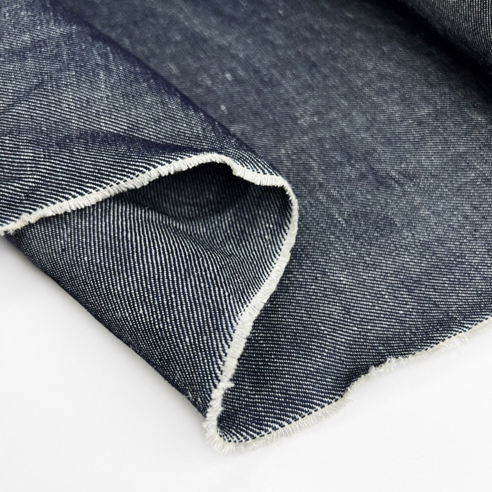 Solid Washed Medium Denim Fabric by The Yard