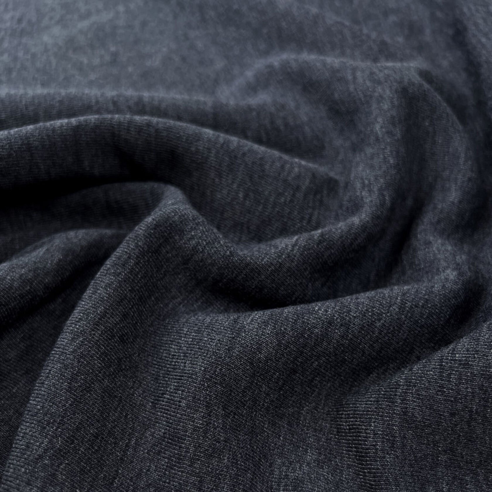 Cotton Polyester Jersey Fabric Soft Sweatshirt Indigo Marl