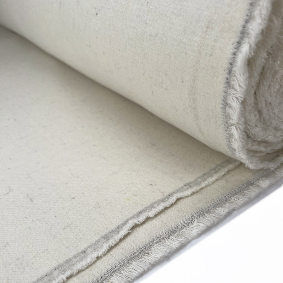Wool Polyester Mix Ivory Heavyweight Brushed Fabric Blanket