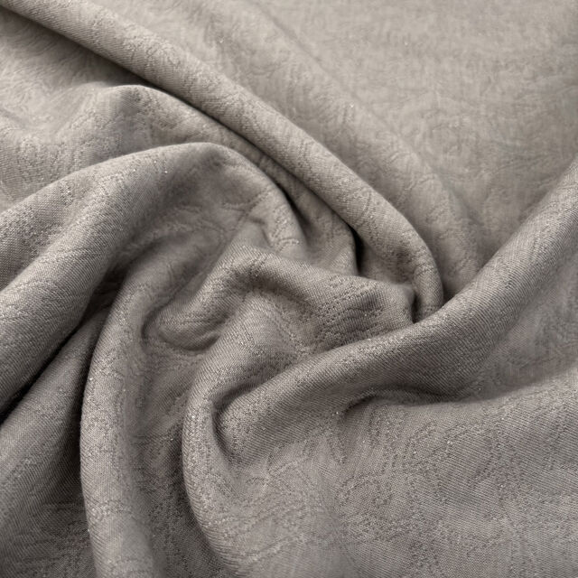 Cotton Polyester Grey Jersey Fabric Quilted Jacquard Putty