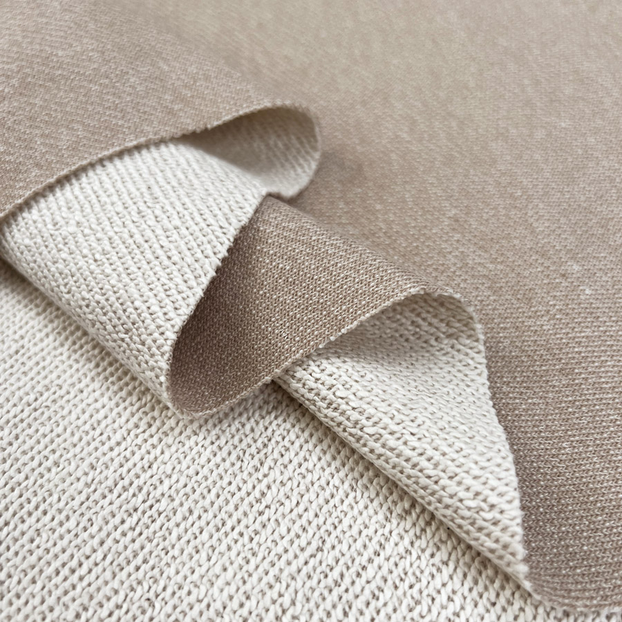 Cotton French Terry Fabric Vintage Marl Sweatshirt Stone