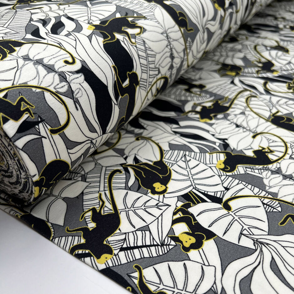 Black cotton jersey fabric discount