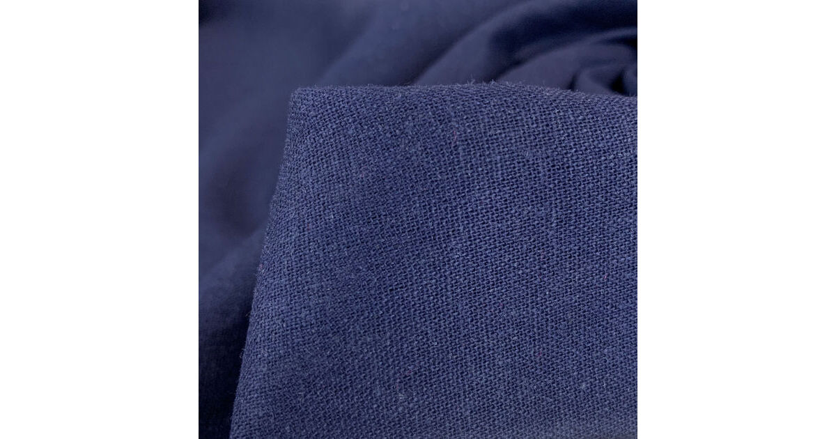 Medium Weight Linen and Cotton Blend Fabric JK - Salso - Navy