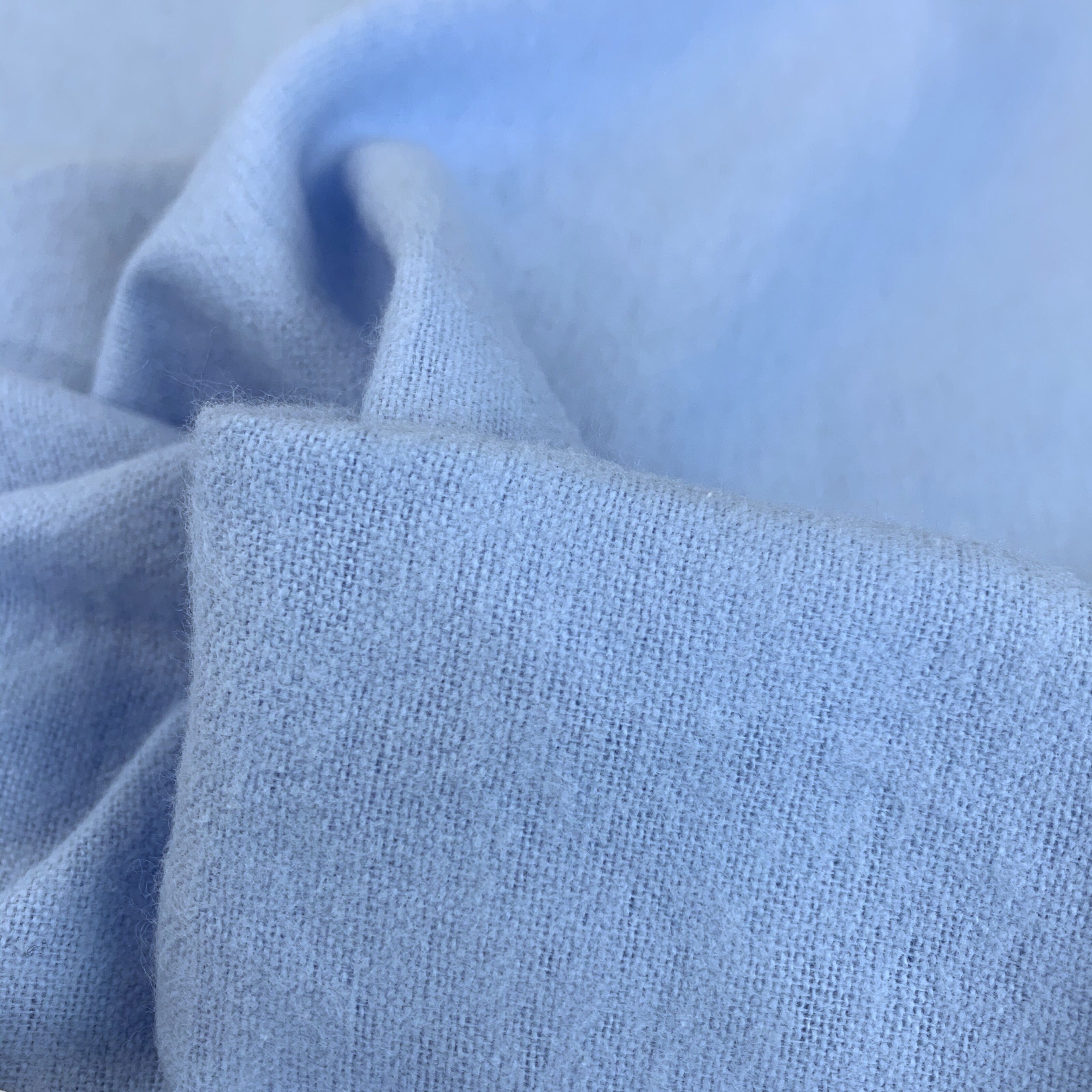 Pale Blue Brushed Cotton Winceyette (Flannel) Fabric