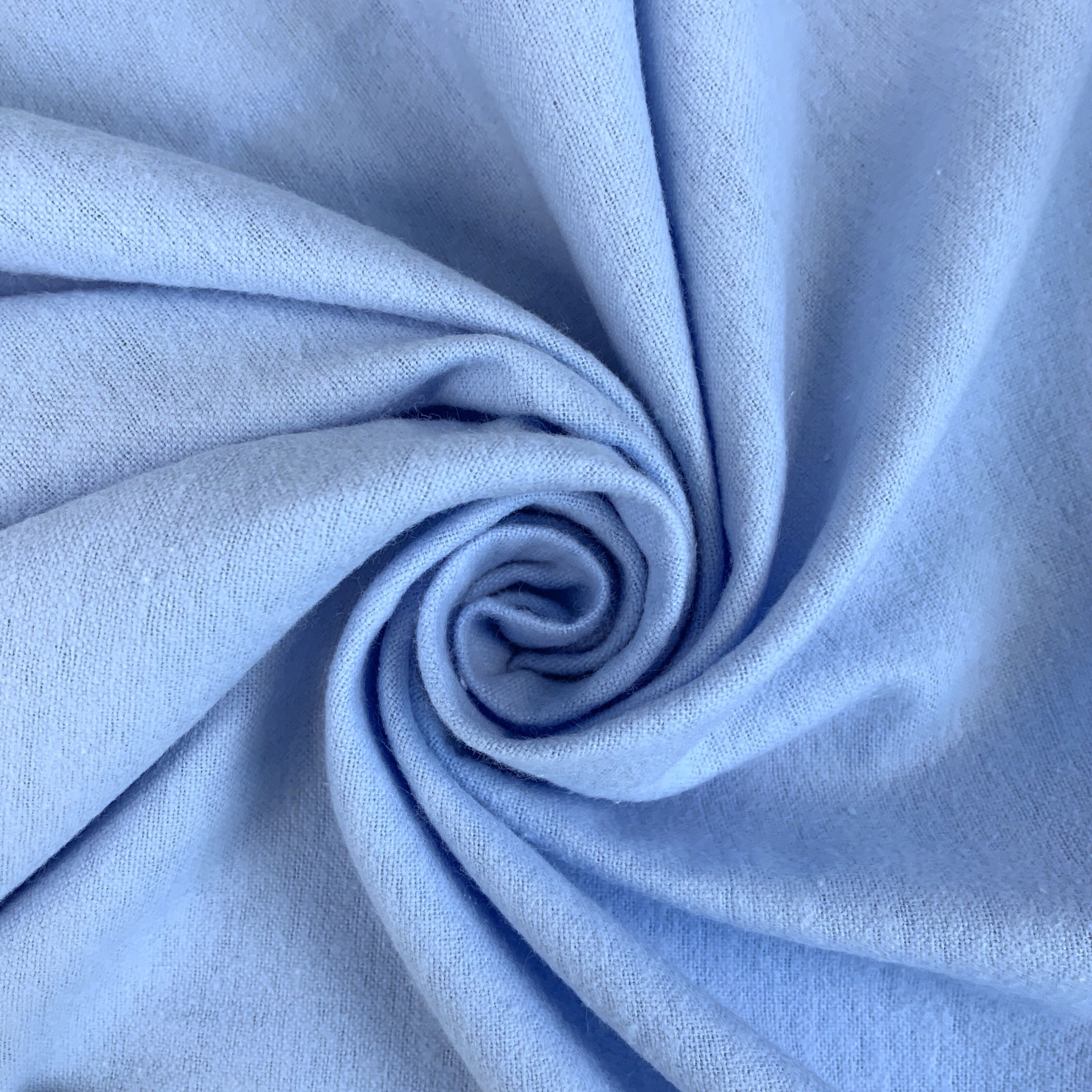 Pale Blue Brushed Cotton Winceyette Flannel Fabric