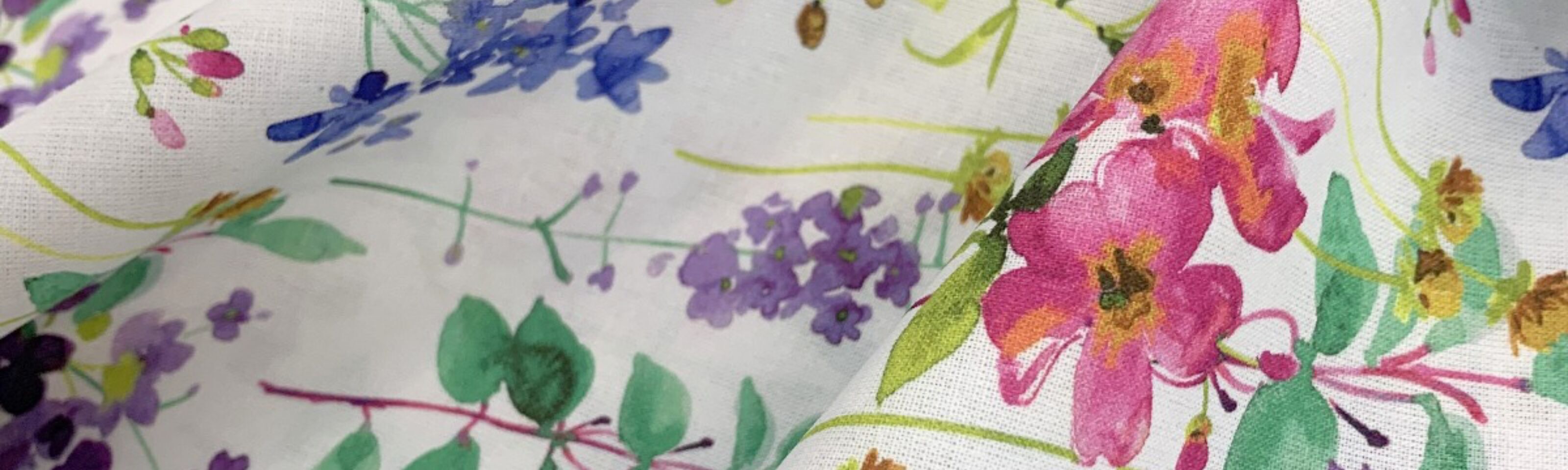 True Craft - Watercolour Wildflowers -John Louden Korean Crafting Fabric - Multicolour, Painted, Floral - Fold
