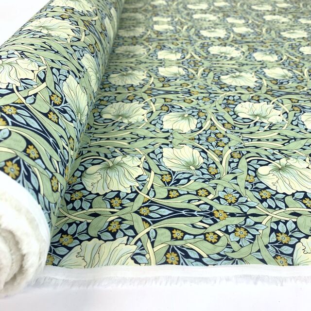 Pima Cotton Lawn - Morris - Navy & Mint