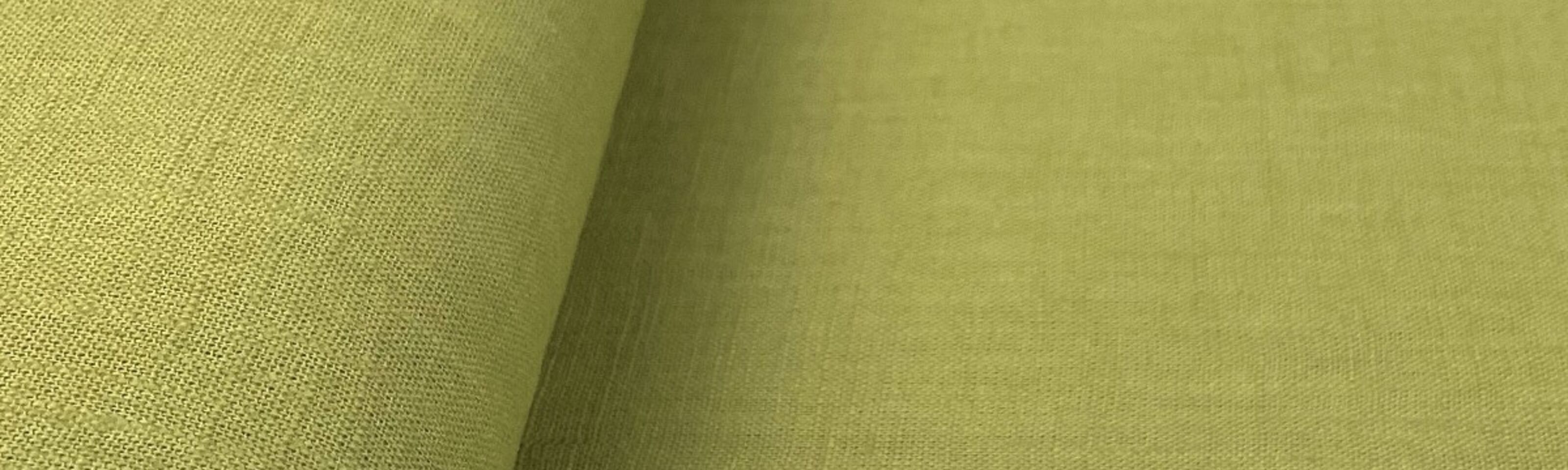 Pure Linen - Chartreuse - 100% Plain Dyed Linen Suiting Fabric - CLose Up Roll Fabric Photo 
