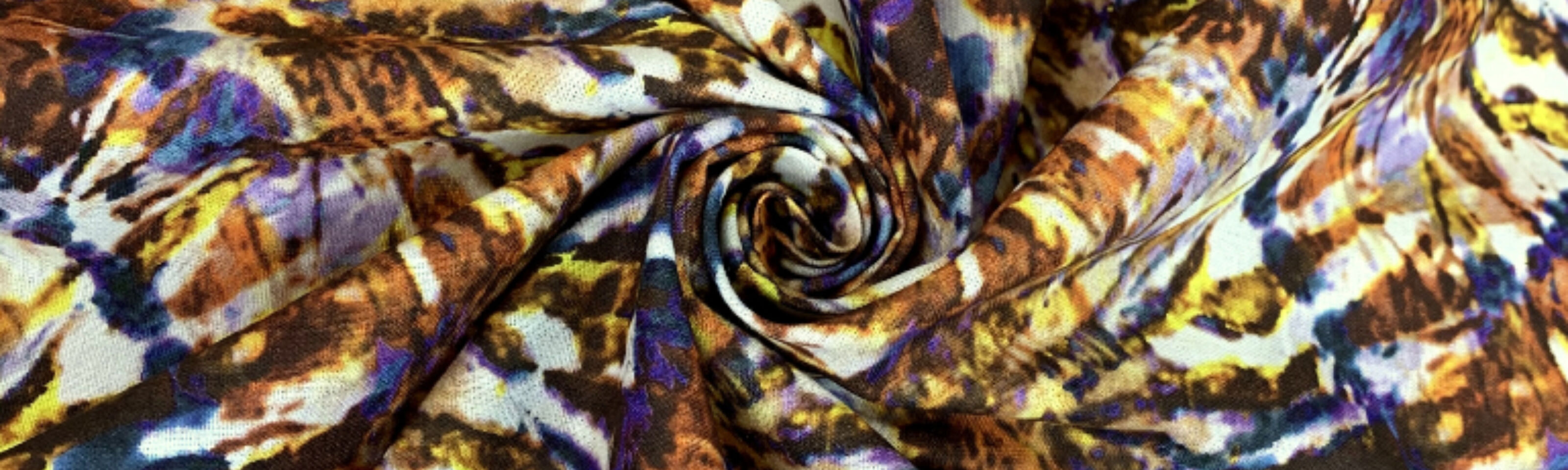 Digital Tie Dye 2 - Rust Brozne Multicoloured  Oeko-Tex® Standard 100 Cotton Dress Craft Fabric - Close UP Drape Fabric Photo 