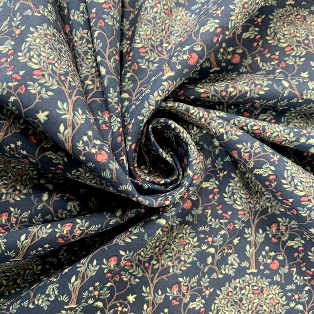 Pima Cotton Lawn - Mulberry Tree - Blue & Green