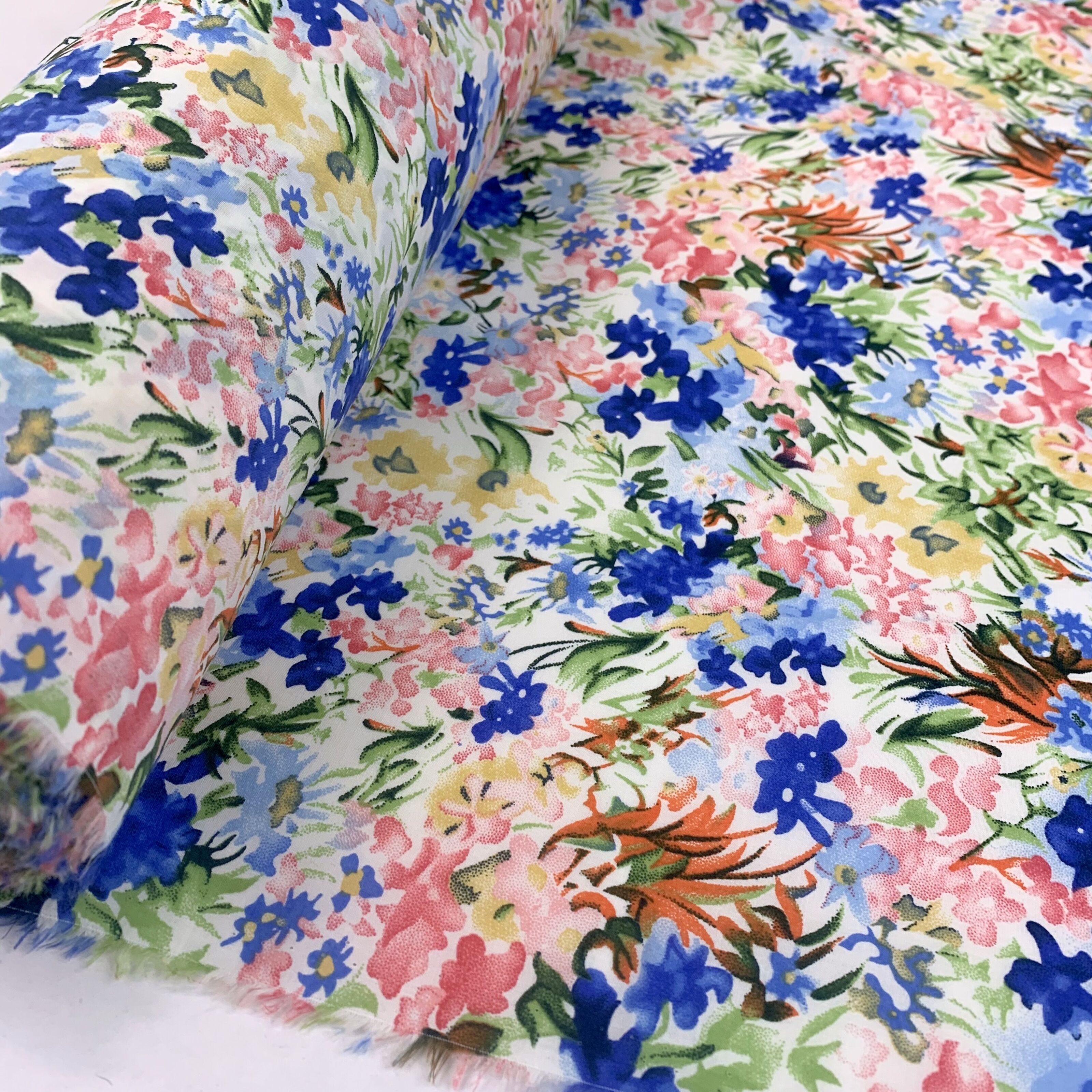 Stunning Pima Cotton Lawn Floral Dress Fabric - Tiffany