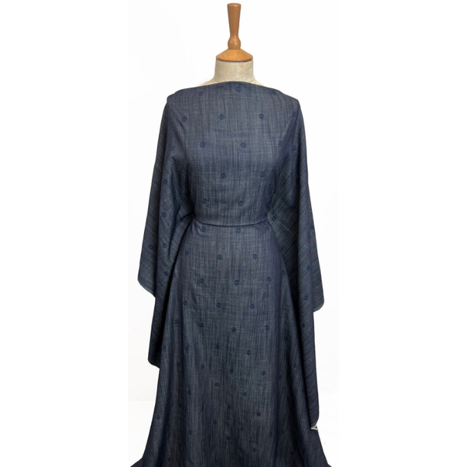 embroidered_floral_indigo_fine_6oz_cotton_denim_shirting_fabric_embden_dress
