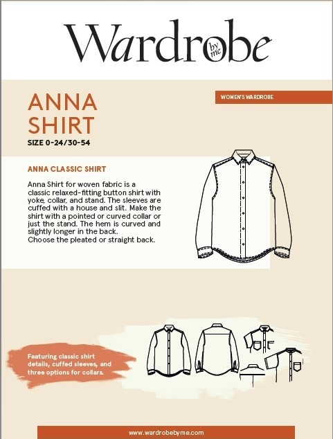 Wardrobe by Me Anna Shirt Pattern