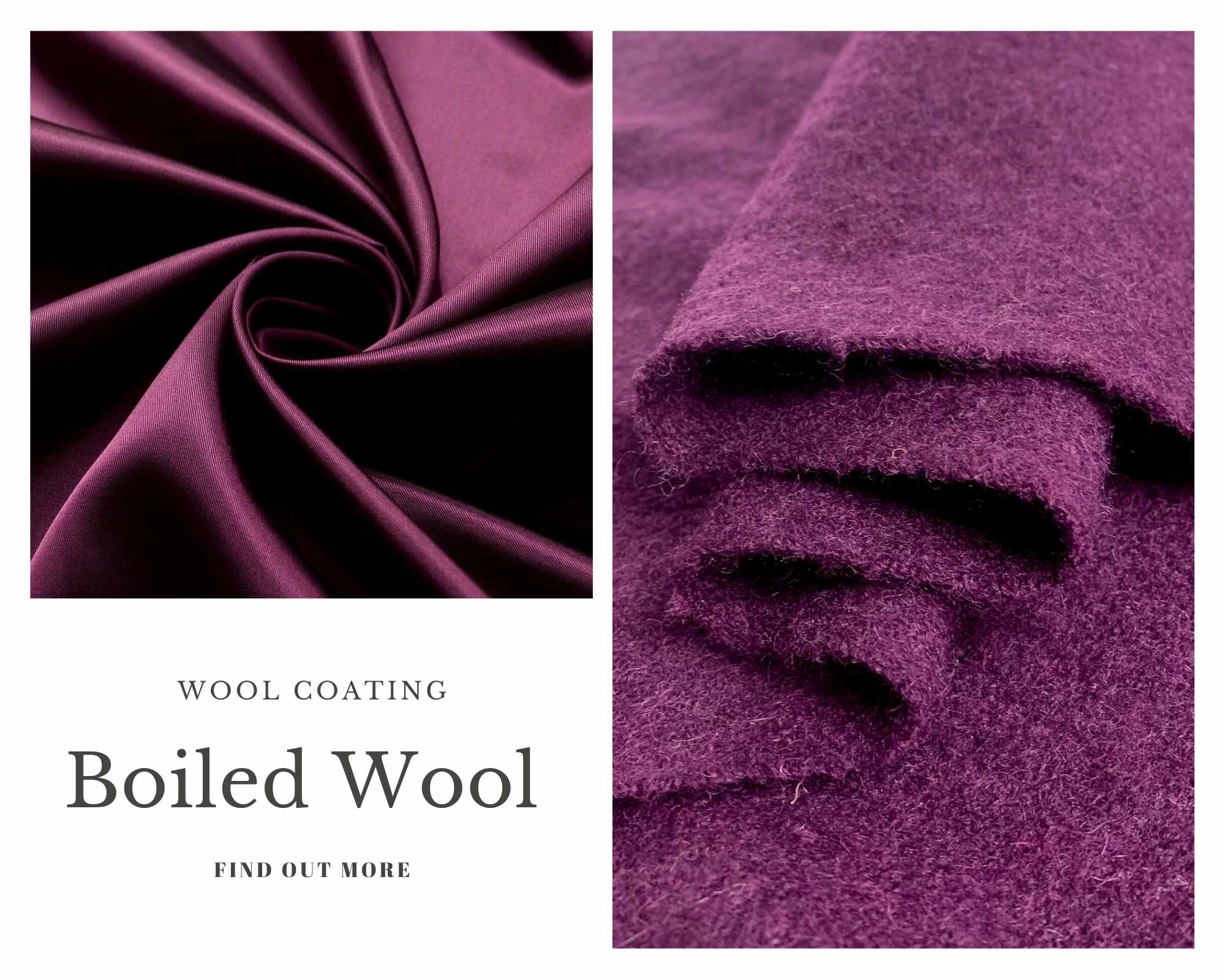 Coating Fabrics - Product Boiled Wool - Damson Wool fabric 