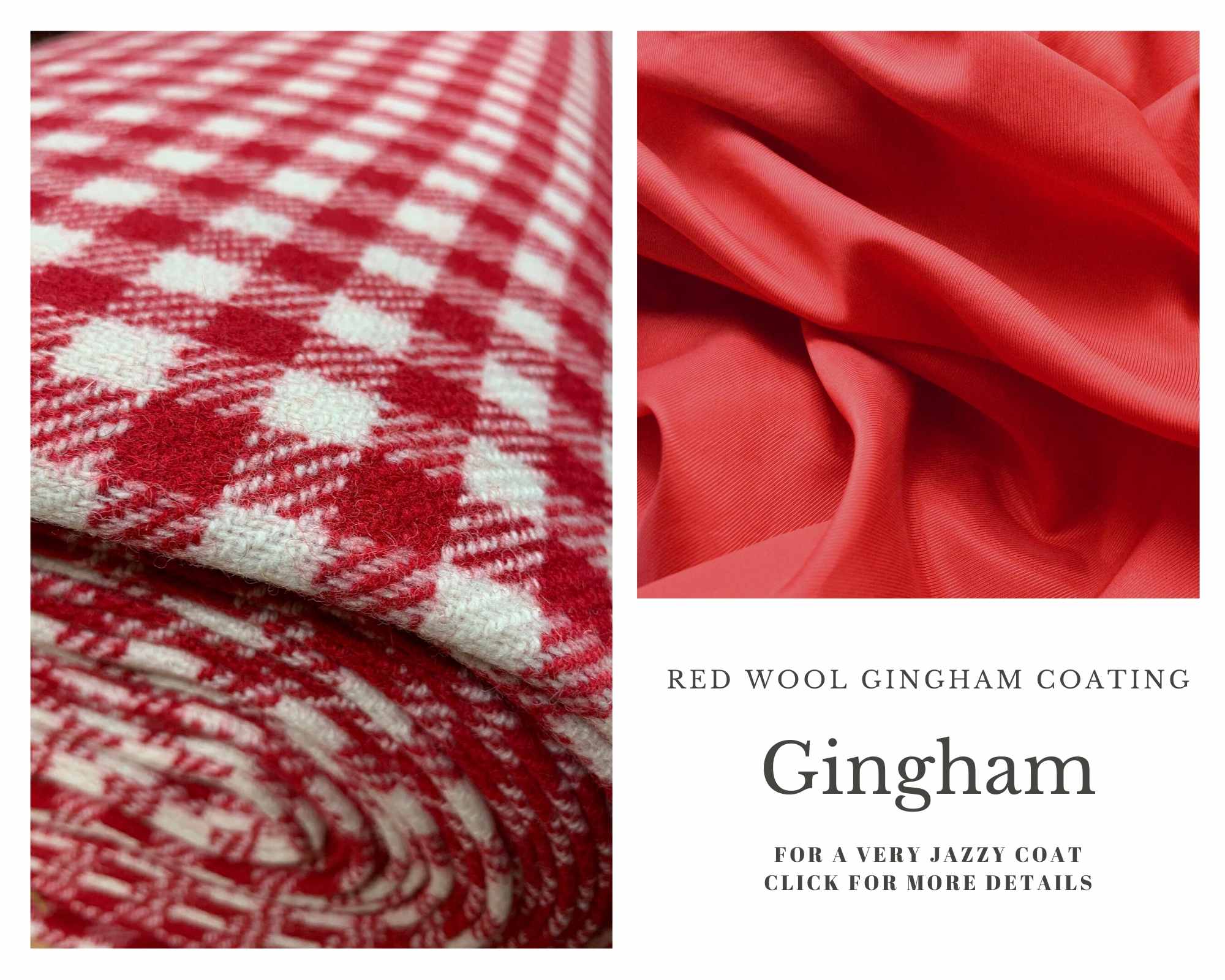 Coating Fabrics - Product red Gingham - red and white check