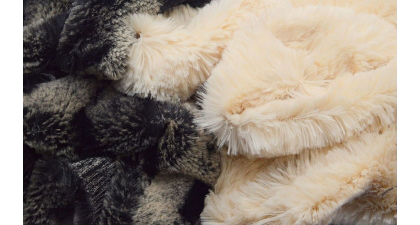 Furry Faux Sheep’s Wool Fleece Mixed 4 Fat Squares Remnants Bundle Fur Fabric 