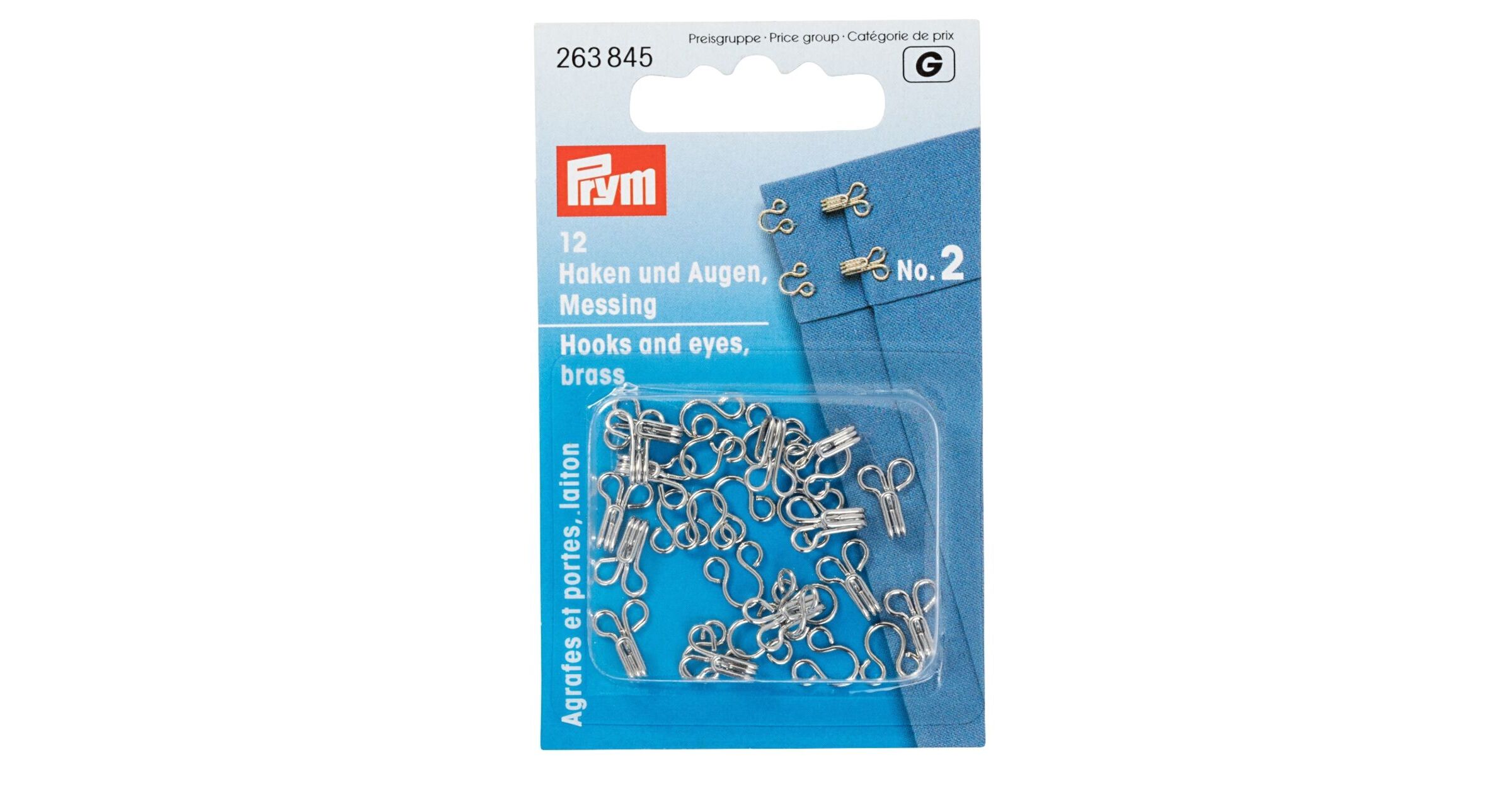 Prym Spring Hooks And Eyes Silver No. 2 263845