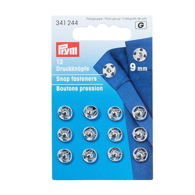 Prym - Sew-On Snap Fasteners - Silver (9mm)