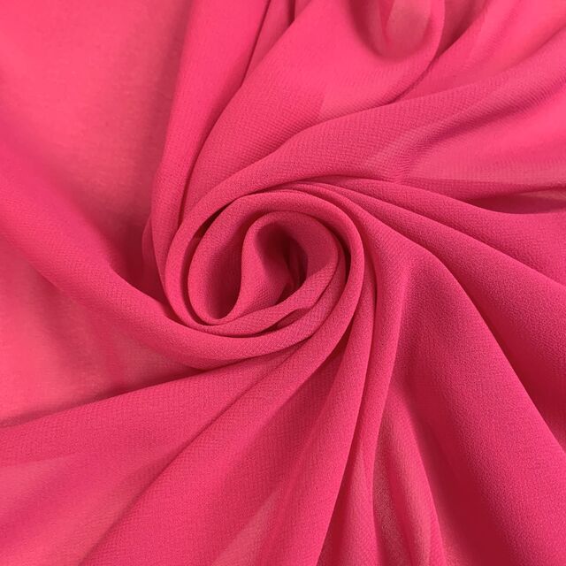 Georgette Dress Fabric- Fuchsia - Polyester- Dress- Fabric - cud