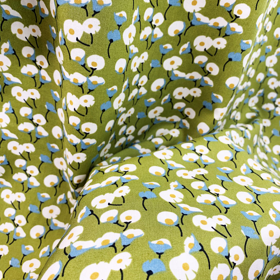 Viscose Challis Dressmaking Fabric Spring Green Floral – Maya