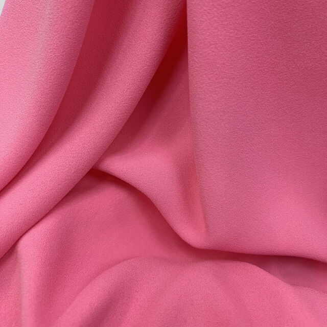 Polyester Triple Crepe Fabric Candy Pink Close up